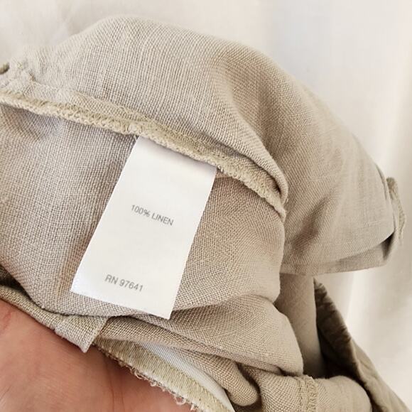 J.Jill Love Linen Pants Size XS Pockets Tan Beige Pedal Pushers Y2K Cleangirl - Picture 11 of 11